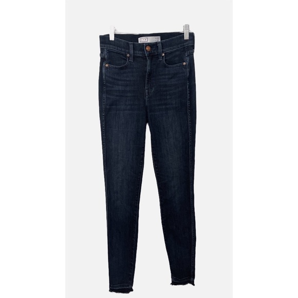 AYR Riser Jeans Women’s Size 26x32 Blue Stretch Skinny Raw Hem Denim - Picture 1 of 13
